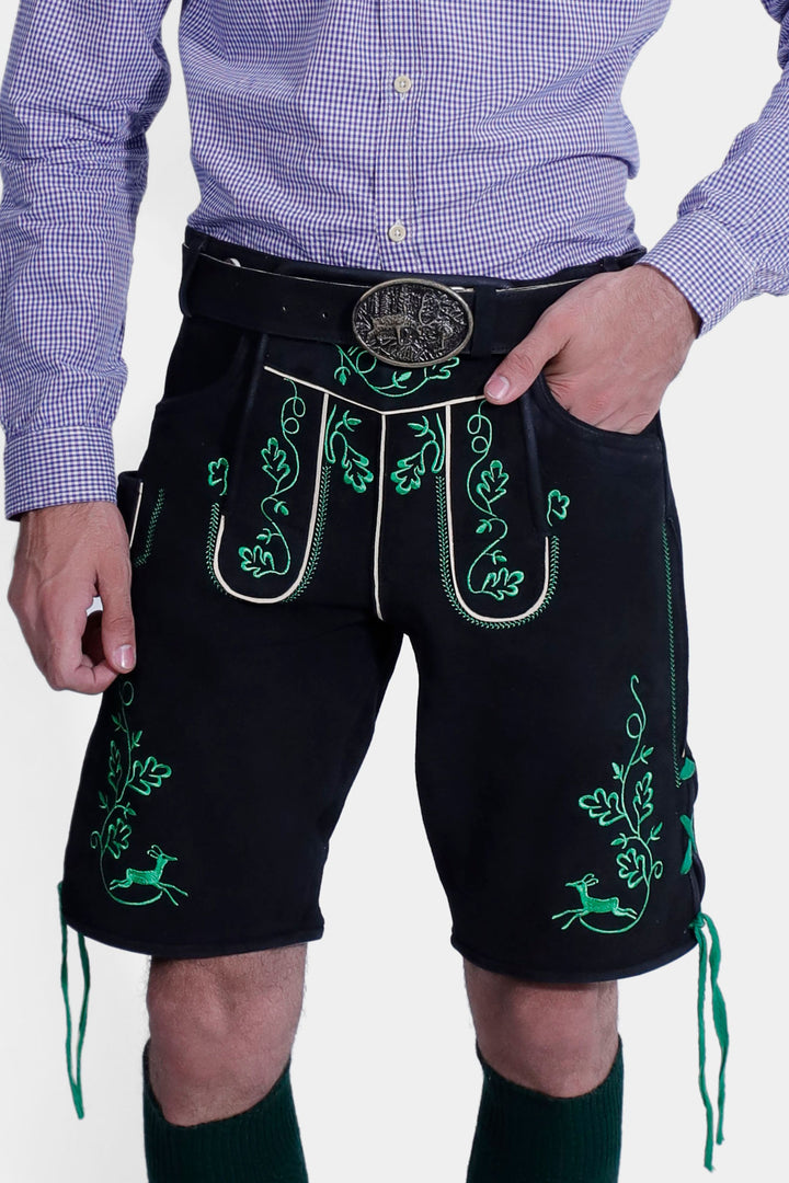 closed view of a man wearing Zwinger Lederhosen